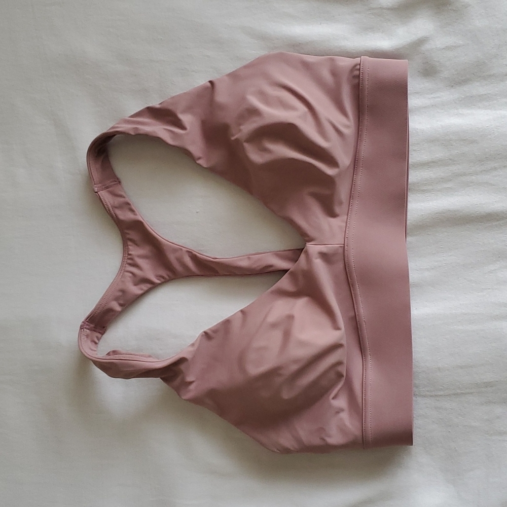 Athleta Pink Y Strap Back Sports Bra Size 34 B/C